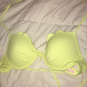 Victorias secret bright/ neon yellow halter bikini